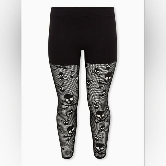 TORRID Premium Leggings Skull Mesh Size 2 - Picture 5 of 11